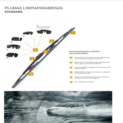 Plumillas Delanteras Para Honda Crv 07/ Uds 26x16 Negro - Image 2