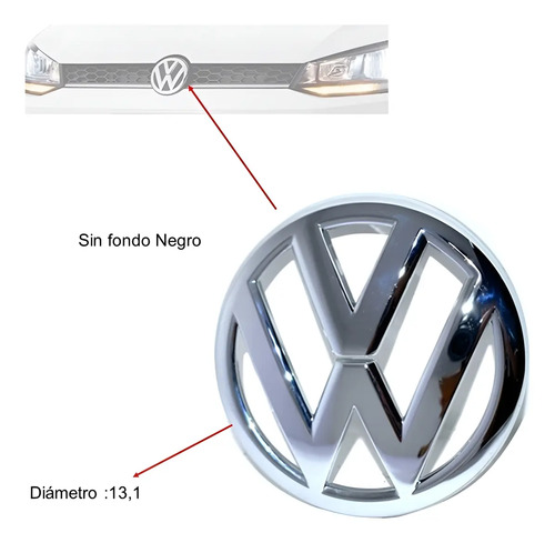 Emblema Persiana Cromado Volkswagen Fox Modelo 2015 A 2020