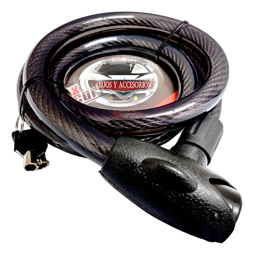 Guaya De Seguridad Llanta Guaya Modelo Da6 Negra Candado Universal 150cm Negro