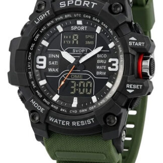 Reloj Electronico Multifuncional Para Hiombre Sumergible Verde Oscuro Negro
