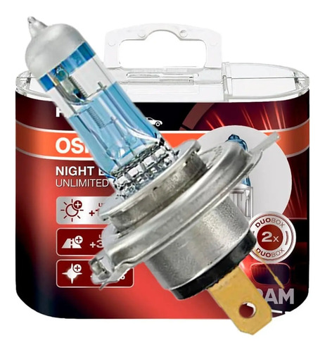 Bombillos Osram H4 Night Breaker Unlim 12v 60/55w (110%+luz) - Image 3