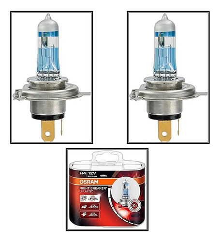Bombillos Osram H4 Night Breaker Unlim 12v 60/55w (110%+luz) - Image 2