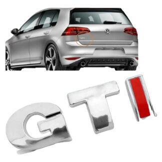 Emblema Cromado Gti Tapa Baul Golf 2002/2019 Plateado Plateado