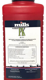 Fertilizante Orgánico Líquido Mills Pk 250ml Cultivo Hidropónico Floración