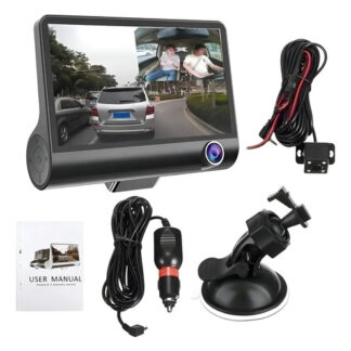 Video Cámara Dvr Para Carro 3 Lentes Frontal Reversa Interno
