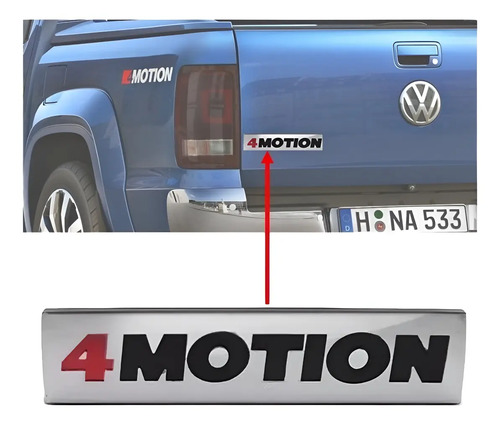 Emblema Cromado 4 Motion Volkswagen Amarok Plateado