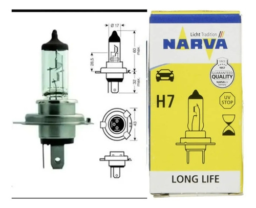 Bombillo Halógeno H7 12v 55w Para Carro Narva - Image 3
