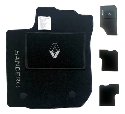 Tapetes Renault Sandero Todos Juego X4 Genuinos Negro - Image 2