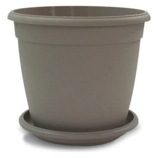 Matera Maceta Eco Genova 26 Cm + Plato Fercon Blanco Genova