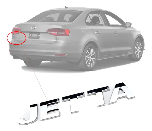 Emblema Cromado Tapa Baul Jetta 2010/2014 Plateado Plateado