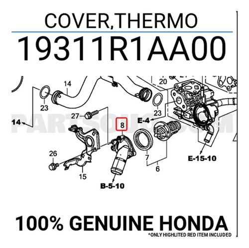 Tapa Carcaza Protector Termostato Honda Crv Civic - Image 3