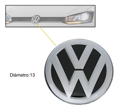Emblema Cromado Persiana Volkswagen Golf 2008 A 2013