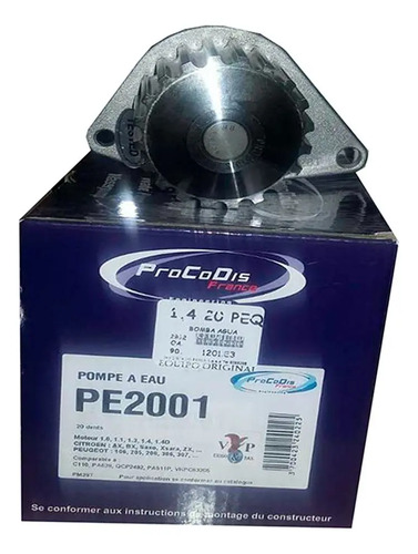 Bomba De Agua 20 Dientes Peugeot 1.4 205 206 306 307 - Image 3