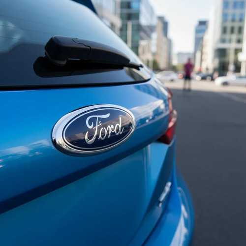 Emblema Tapa Baúl Ford Fiesta Azul Ovalado - Image 2