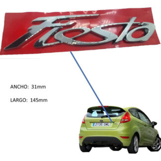 Emblema F I E S T A Ford Fiesta 11/16 Tapa Baúl Plateado Plateado