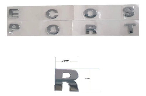 Emblema Letras Capo Ford Ecosport Solo Letras Plateado Plateado - Image 2