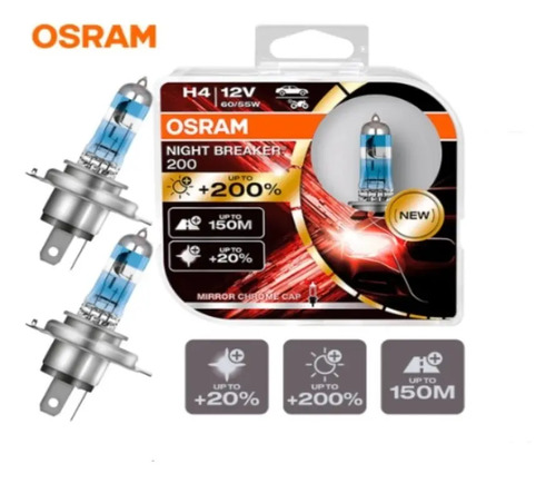 Bombillos Osram H4 X2 Night Breaker 200%+luz 12v 60/55w - Image 3