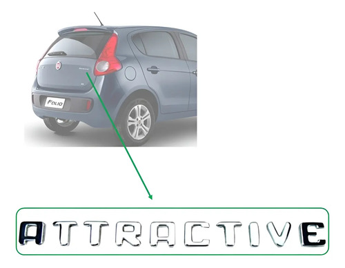 Emblema Cromado Tapa Baúl Fiat Uno Atractive 2015/2018