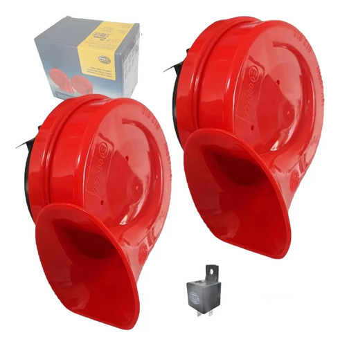 Kit Pitos Bocina Corneta Carro Moto Dobletono + Rele 3pzs