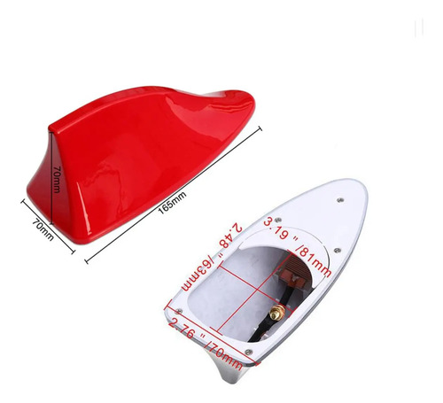 Antena De Lujo Am/fm Para Carro Aleta De Tiburón Roja Rojo - Image 4
