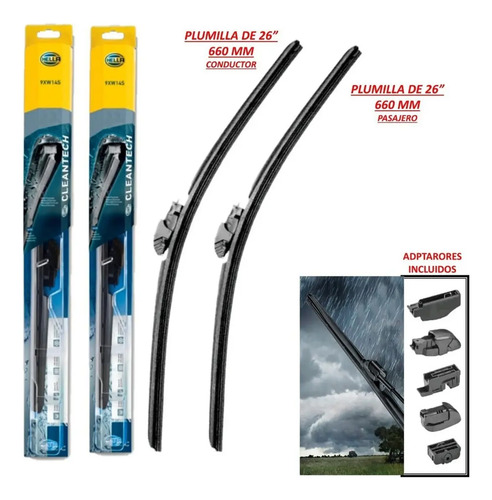 Plumillas Limpiaparabrisas Multiclip Peugeot 307 X2 26x26 Negro - Image 2