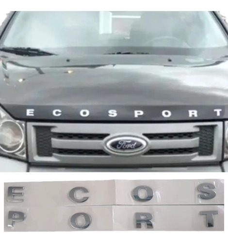 Emblema Letras Capo Ford Ecosport Solo Letras Plateado Plateado