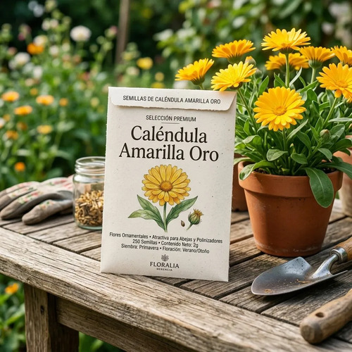 Semillas De Caléndula Amarilla Oro Hortalizas Fercon - Image 2