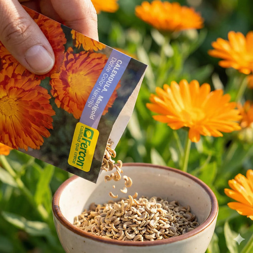 Semillas De Caléndula Naranja Marigold Hortalizas Fercon - Image 2
