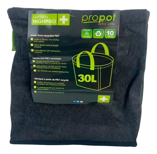 Matera Geotextil 30 Litros Garden Highpro Negro Geotextil